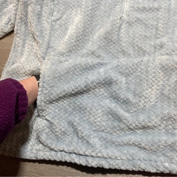 Columbia Fleece Sweater Tall Neck Light Blue XXL Teddy Bear Gorpcore Outdoors - Picture 5 of 9